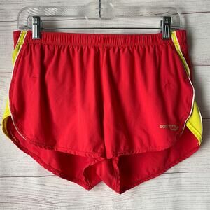 Saucony Pink and Yellow Athletic Shorts with Lining Size Medium